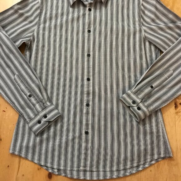 H&M Black/Grey/White Cotton Dress Shirt – Size M - Picture 3 of 5